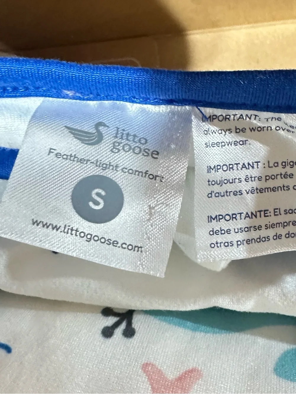 Litto Goose Toddler Sleep Sack cuffed  Baby Wearable Blanket Whale Design S NEW
